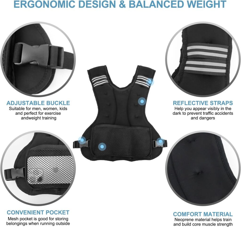 Henkelion Adjustable Weighted Vest for active training with resistance